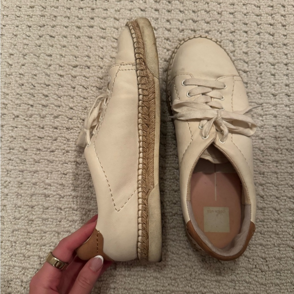 DV by Dolce Vita Cream Tan Espadrilles with Lace-Up Design